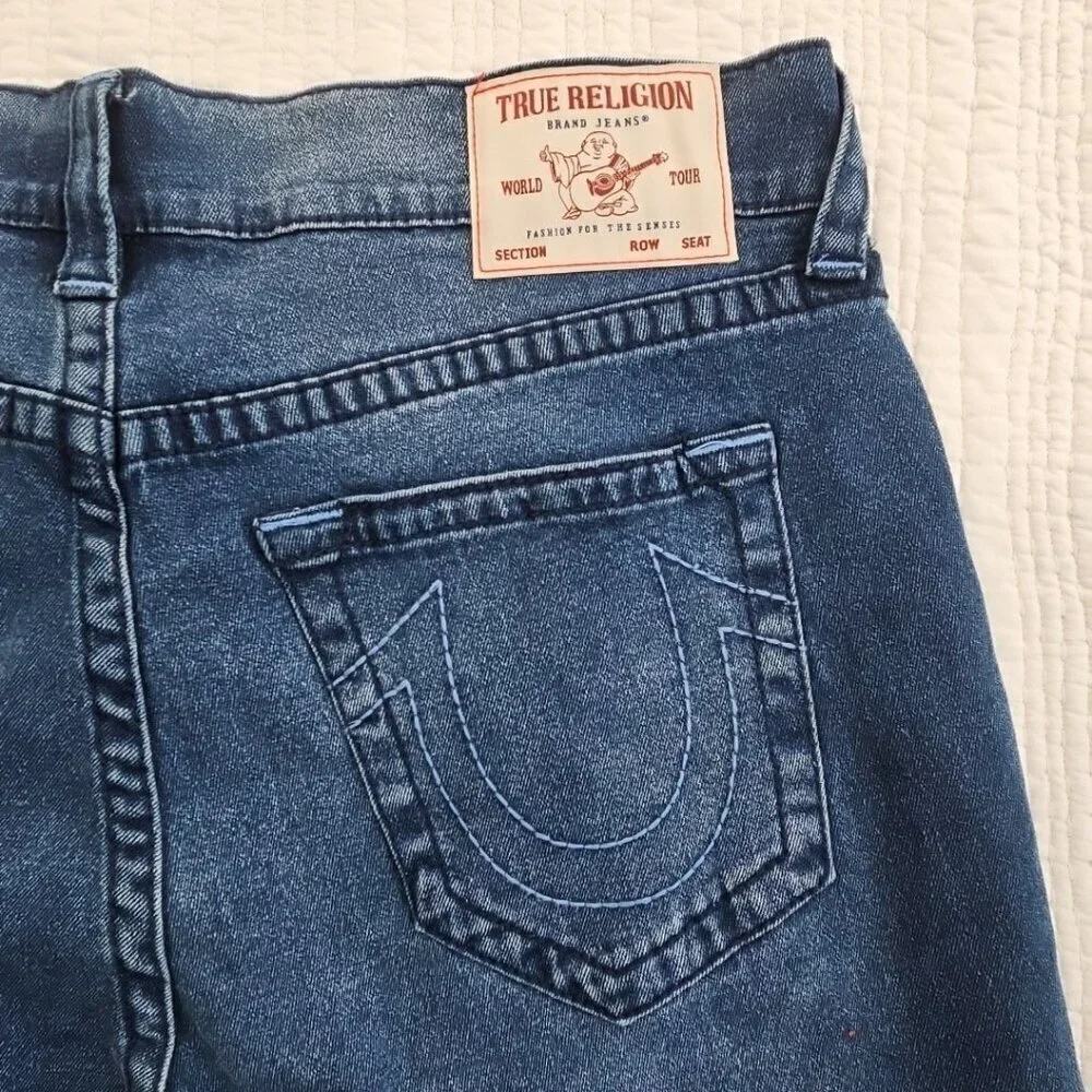 True Religion Ricky Jeans Men's 38 x 34 Relaxed Straight Blue Denim NWT NEW‎